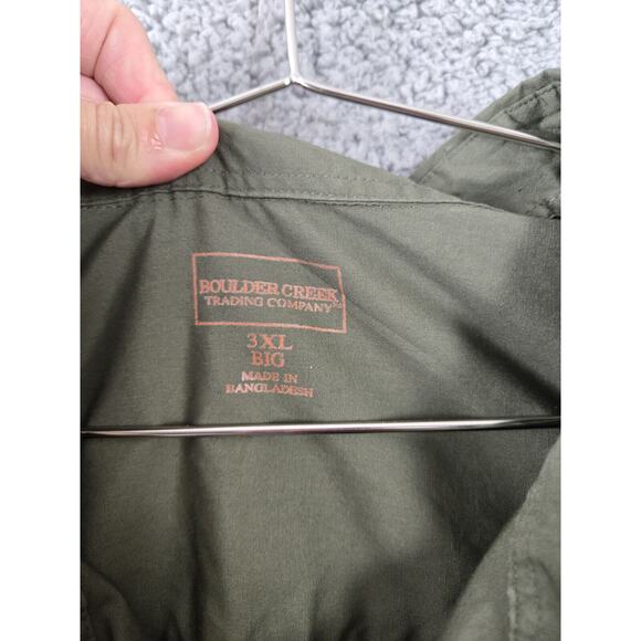 Boulder Creek Trading Company Shirt Mens 3XL Big Green Short Sleeve Button Up - Picture 3 of 7